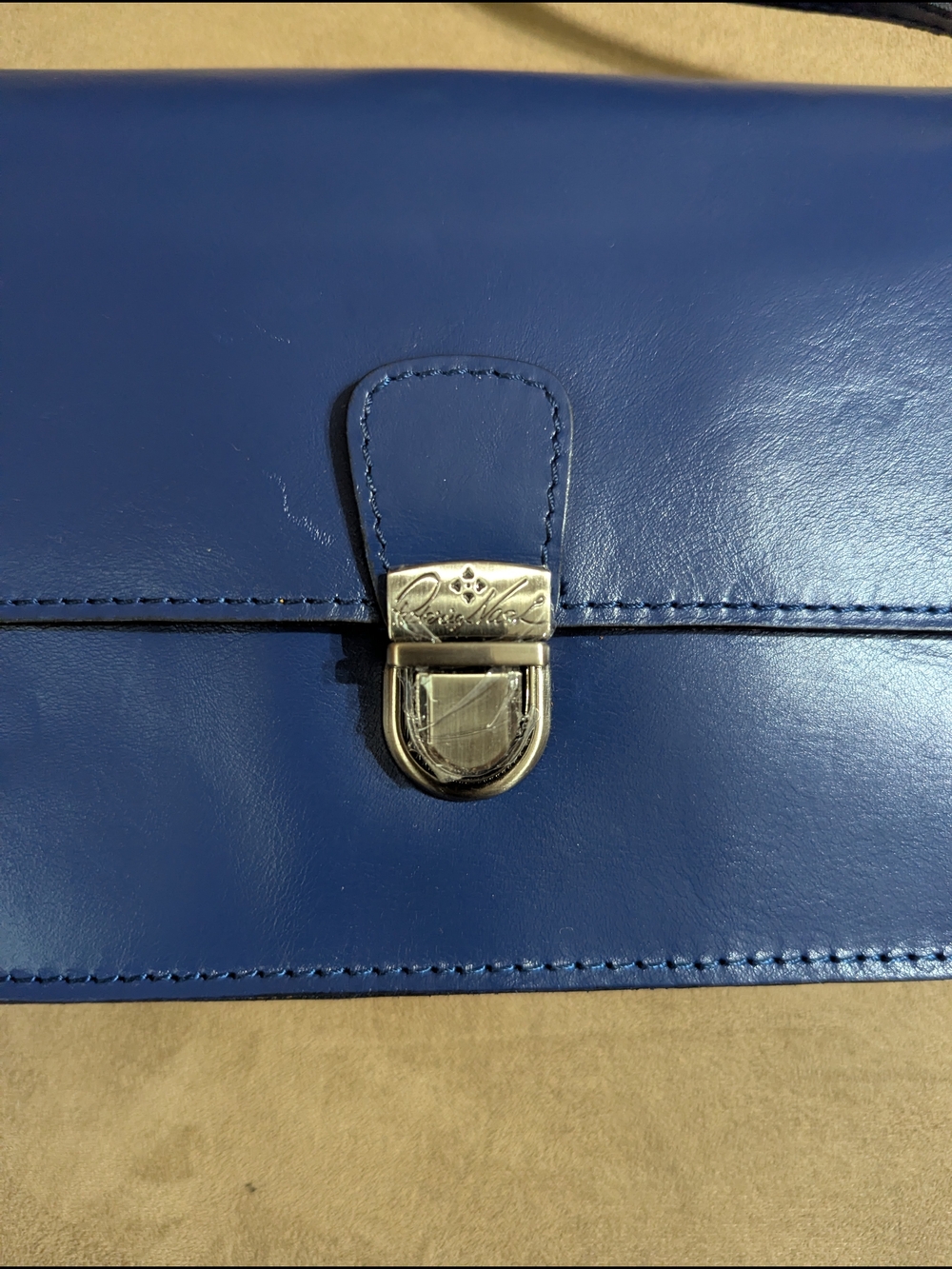 Patricia Nash Lanza Navy Leather Crossbody Bag - Picture 2 of 13